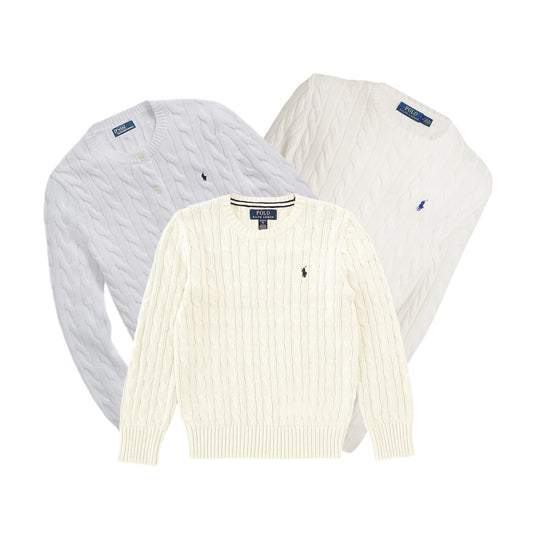 30 x Ralph Lauren White Cable Knit Sweater ( exact Pieces Bundle)