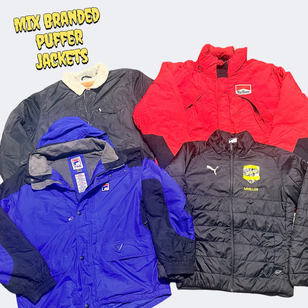 Mix branded puffer jacket