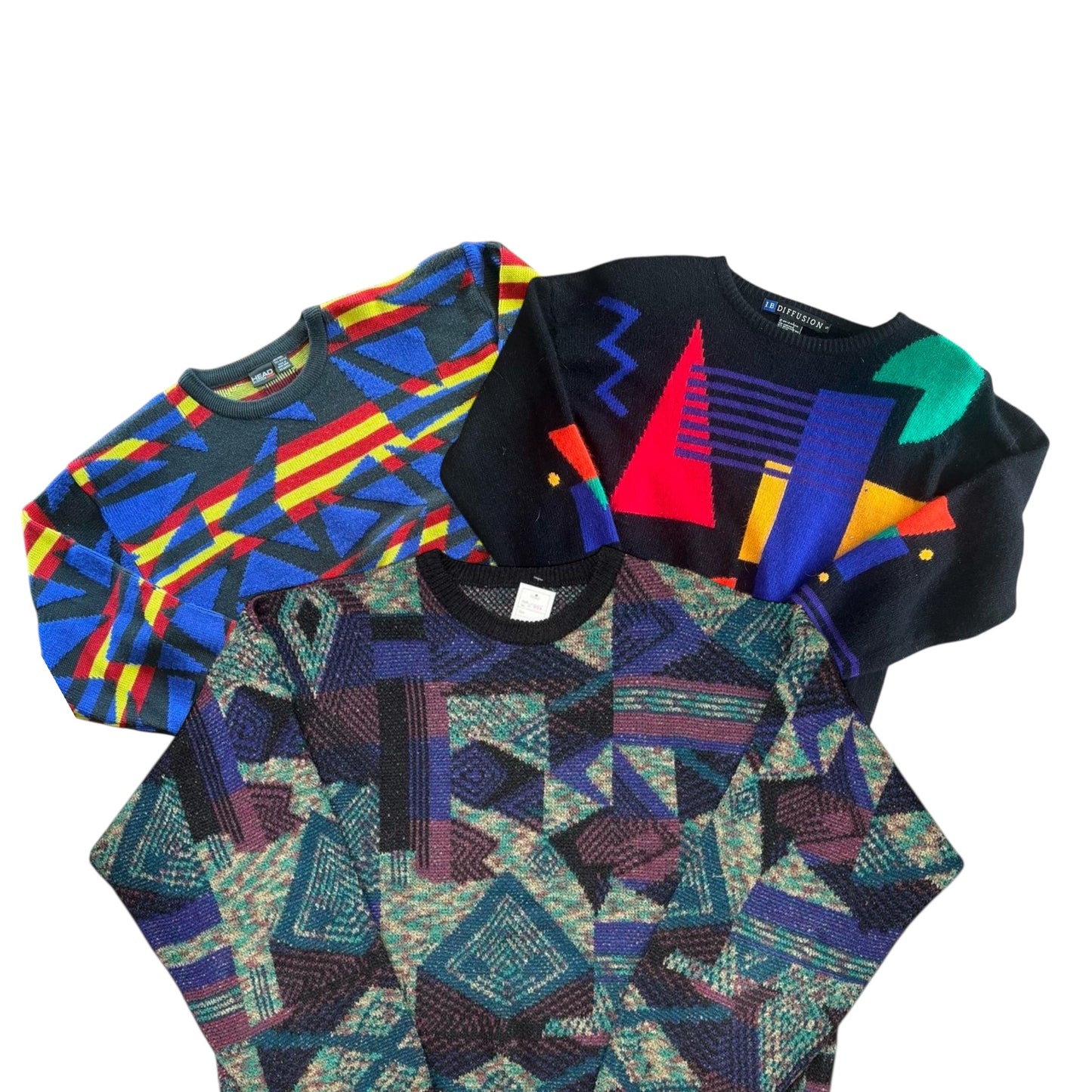 Ethnic funky print vintage style knitwear