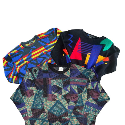 Ethnic funky print vintage style knitwear