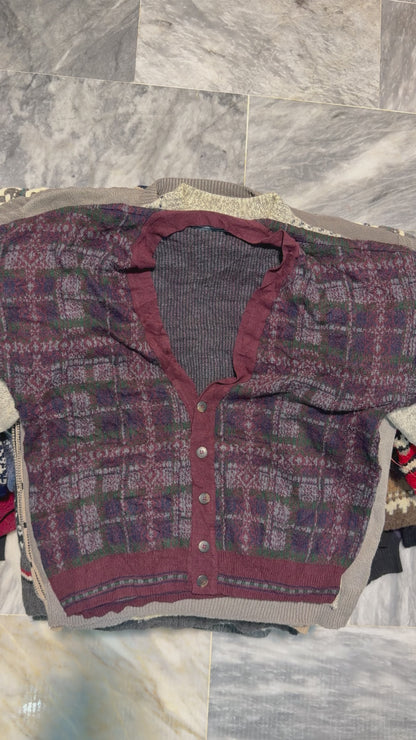 Ethnic funky print vintage style knitwear